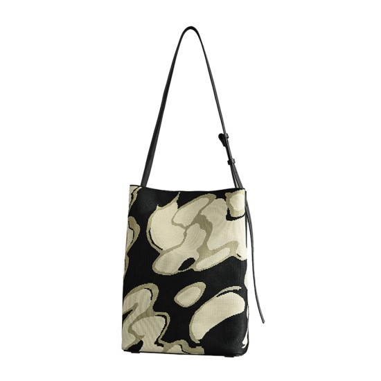 Cowhide Handheld Knitted Pattern Shoulder Bag - Memoo.com Cowhide Handheld Knitted Pattern Shoulder Bag - Memoo.com